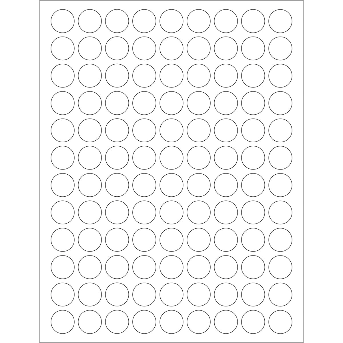 Three - Quarter Inch White Circular Laser - Printable Labels, Pack of 10800 per Case