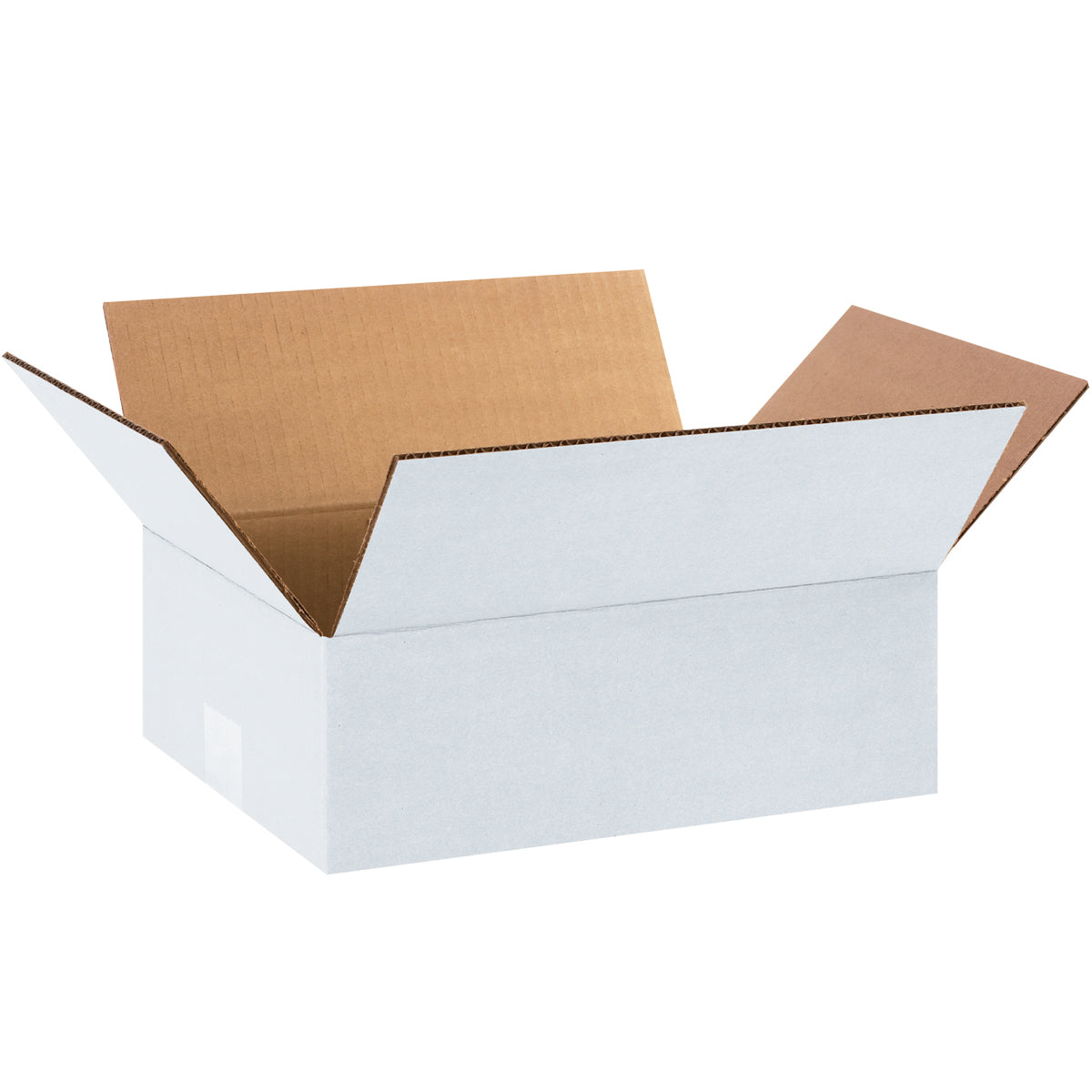 Set of 25 White Corrugated Shipping Boxes with Dimensions of 12 x 9 x 4 Inches