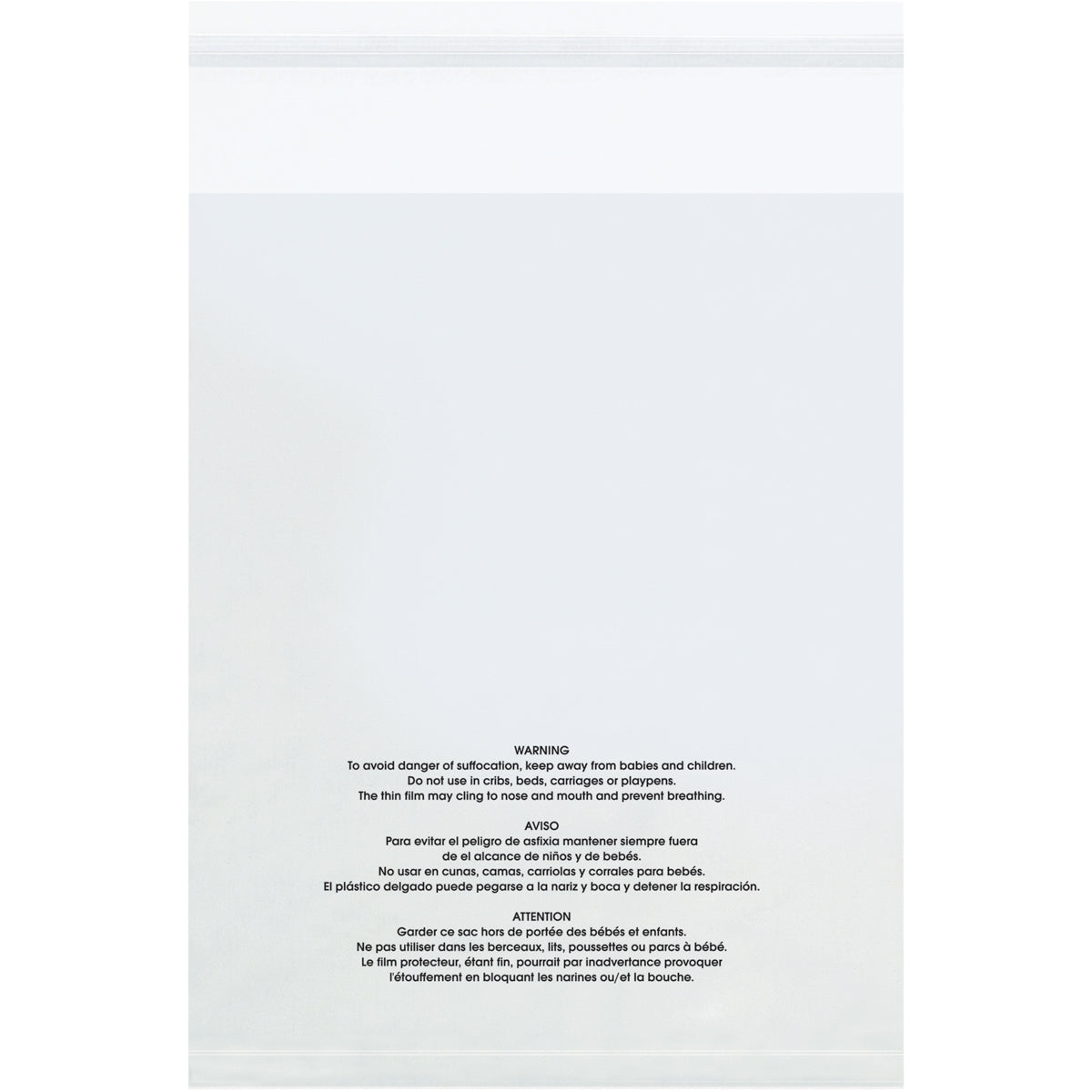 16 x 24 - 1.5 Mil Reusable Poly Bags with Suffocation Warning for Safe Storage
