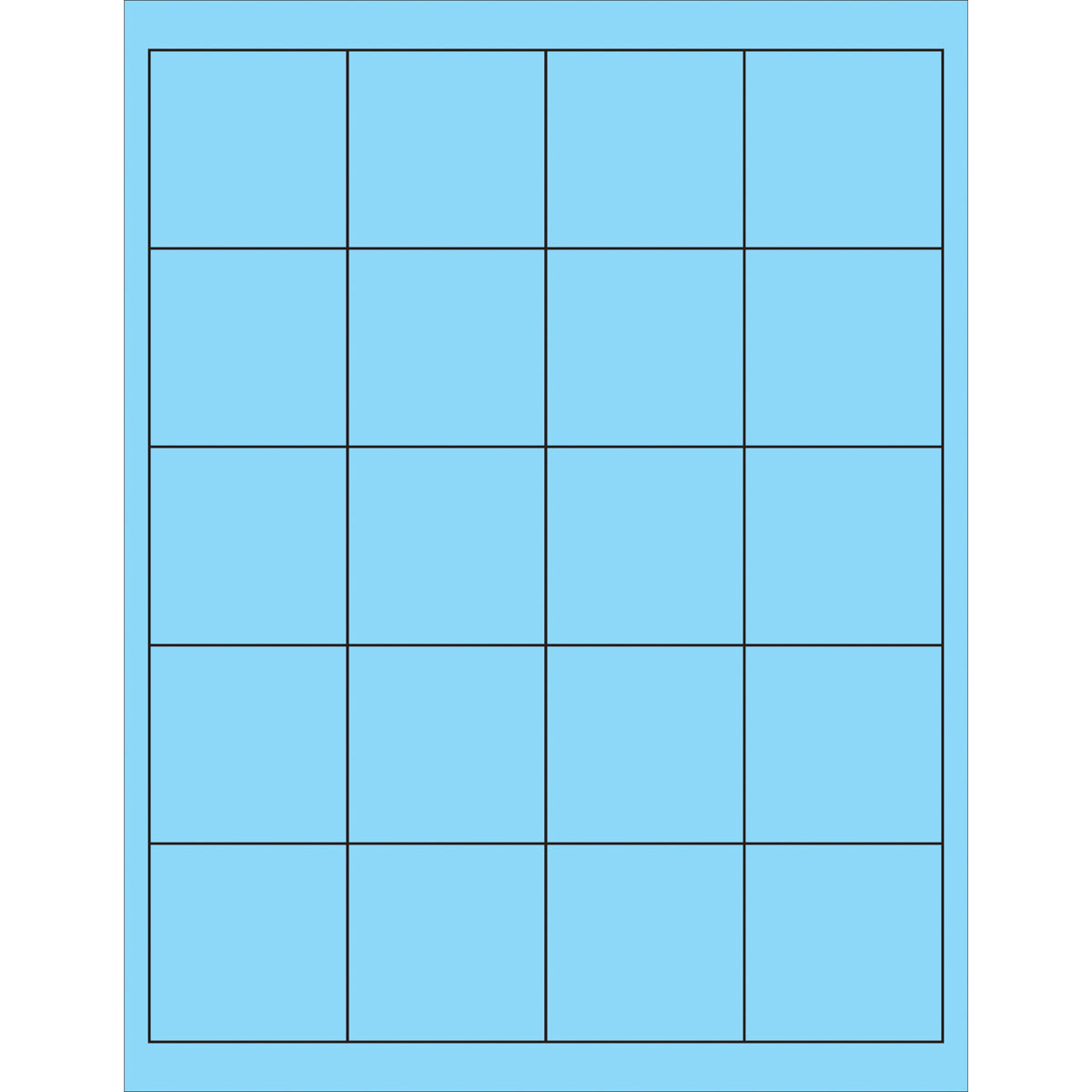2000 Pastel Blue 2x2 Rectangle Laser Labels per Case, Ideal for Printers