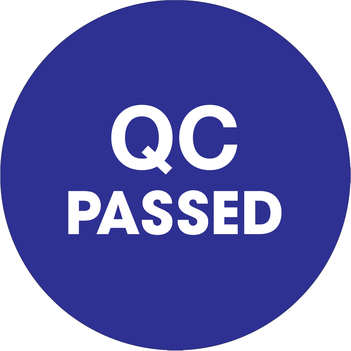 500/Roll QC - Approved Blue 2 - Circle Pressure - Sensitive Labels
